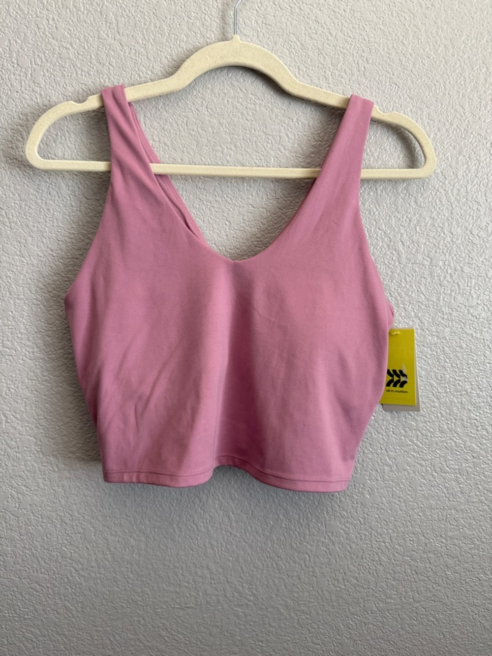all in motion Rose Pink V-Neck Cropped Sports Bra